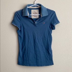 Hollister Slightly distressed blue polo